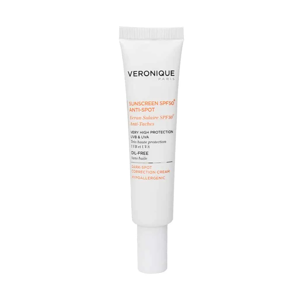 کرم ضد آفتاب و ضد لک SPF50 فاقد چربی ورونیک 40 میلی لیتر