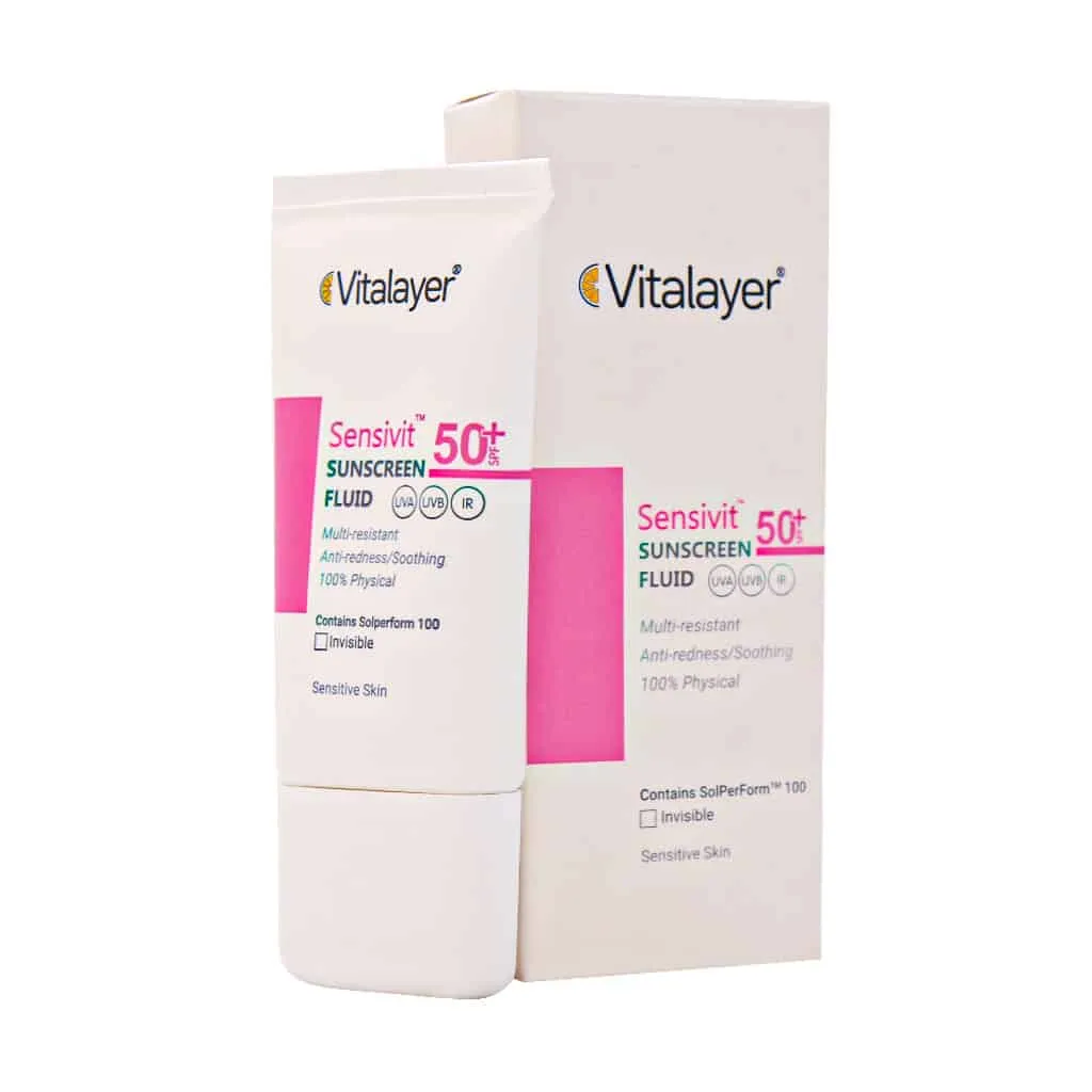 فلوئید ضد آفتاب SPF50 پوست حساس ویتالیر 50 میلی لیتر