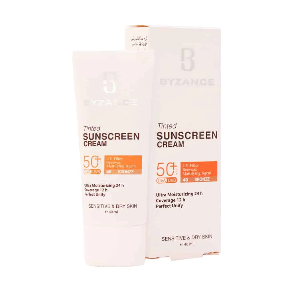 کرم ضد آفتاب +SPF50 بیزانس مناسب پوست خشک و حساس 40 میلی لیتر