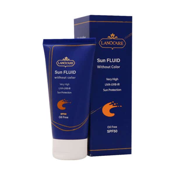 فلوئید ضد آفتاب بی رنگ SPF50 لانوکر 50 میلی لیتر