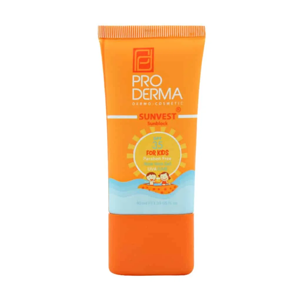 کرم ضد آفتاب کودکان SPF35 پرودرما 40 میلی لیتر