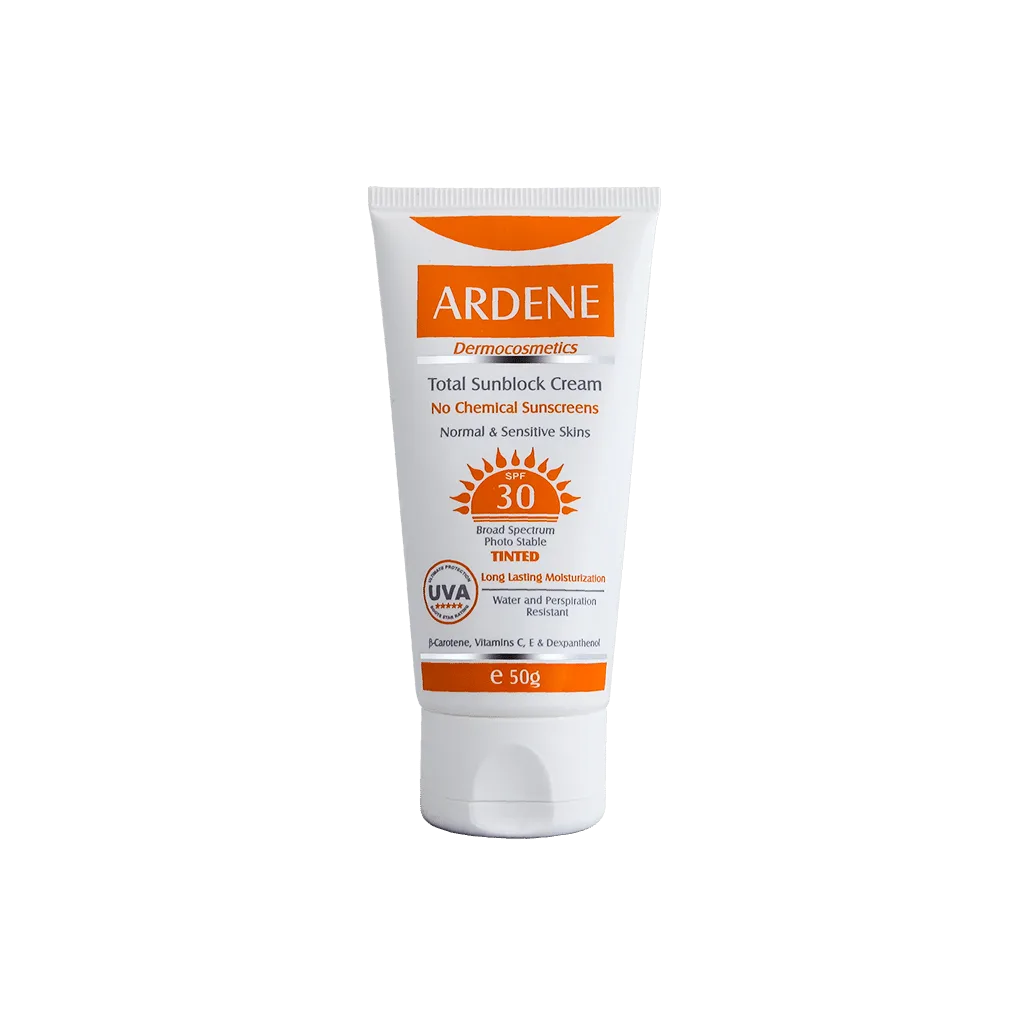 کرم ضد آفتاب رنگی SPF30 آردن فاقد جاذب های شیمیایی مناسب پوست های معمولی و حساس ۵۰ گرم