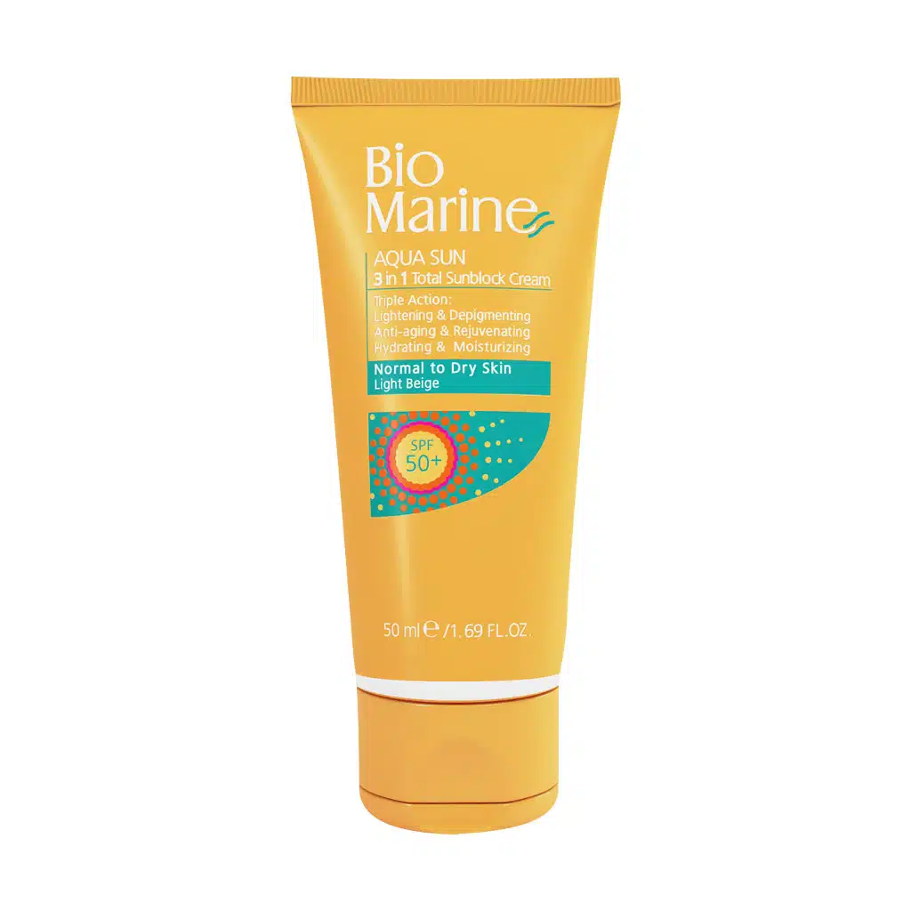 کرم ضد آفتاب روشن کننده و ضد چروک SPF50 پوست خشک بایومارین 50 میلی لیتر