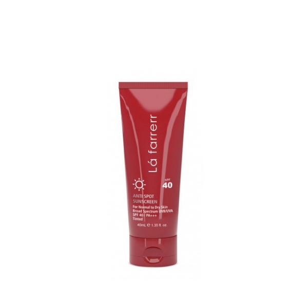 کرم ضد آفتاب SPF40 پوست خشک و معمولی لافارر رنگی و ضد لک 40 میلی لیتر
