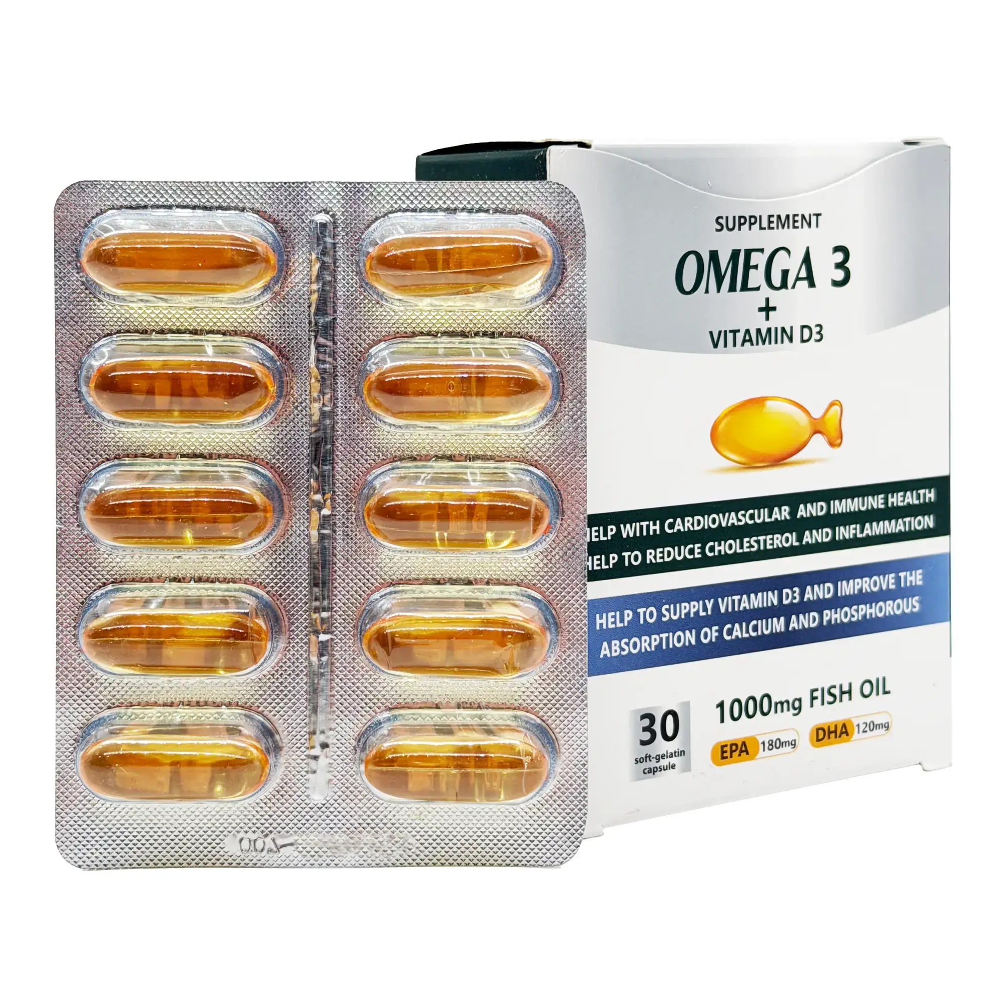 سافت ژل امگا 3 + ویتامین د3 کیمیا آورد فام - 30 عددی