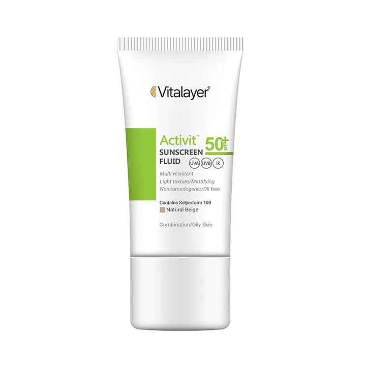 فلوئید ضد آفتاب اکتی ویت SPF50(بژ طبیعی)ویتالیر