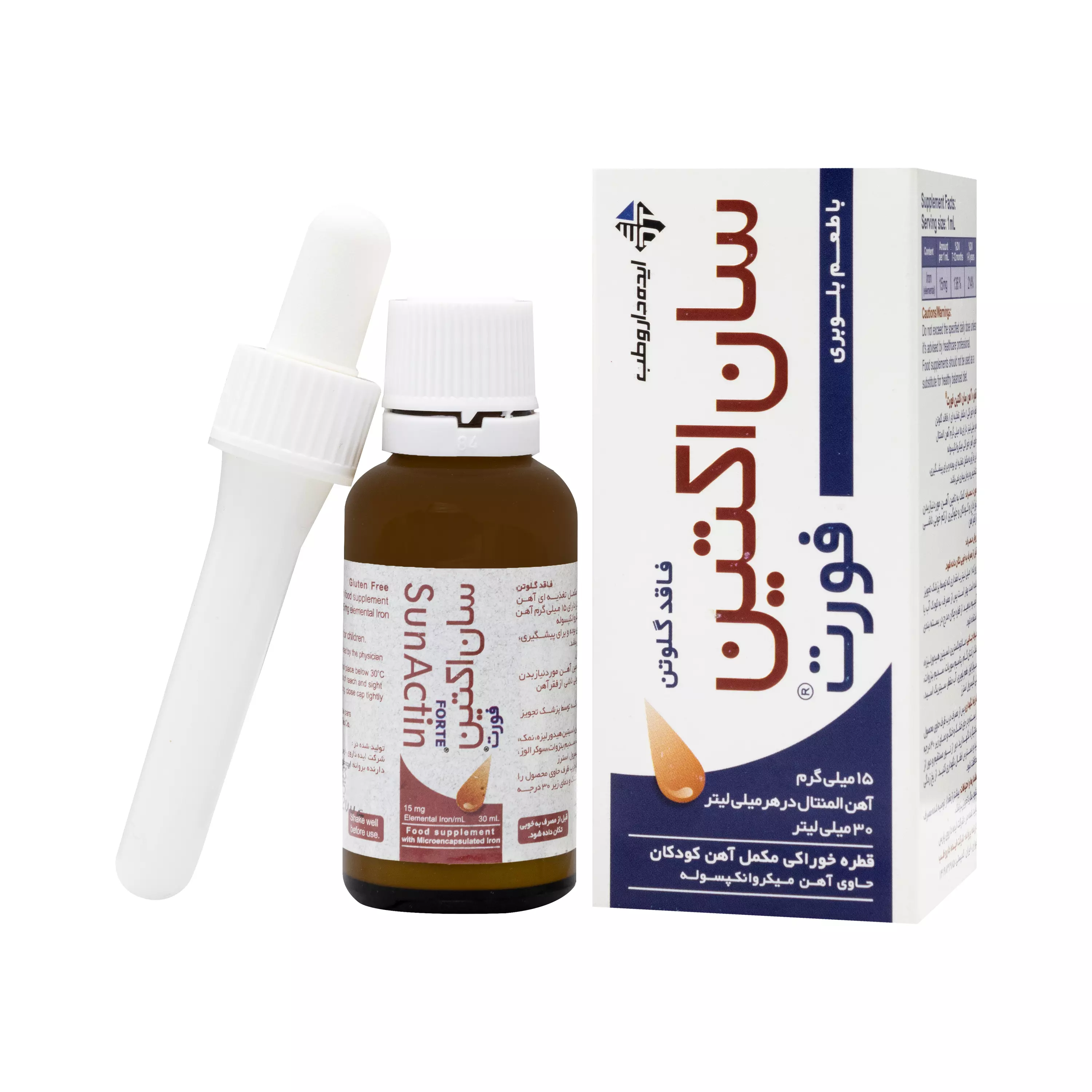 قطره آهن سان اکتین فورت ایده دارو طب 30 میلی لیتر بلوبری