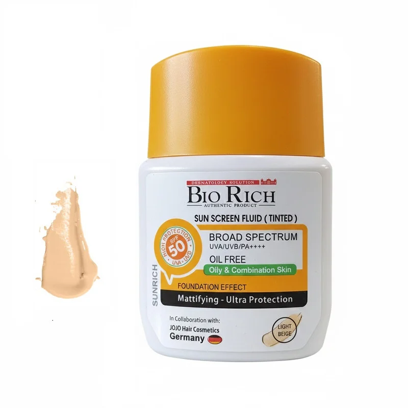 فلوئید ضد آفتاب رنگی پوست چرب بایوریچ مدل سانریچ SPF 50