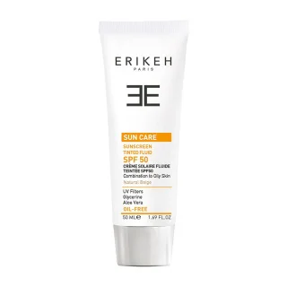 فلوئید ضد آفتاب بژ طبیعی و فاقد چربی دارای spf50 حجم 50میل اریکه