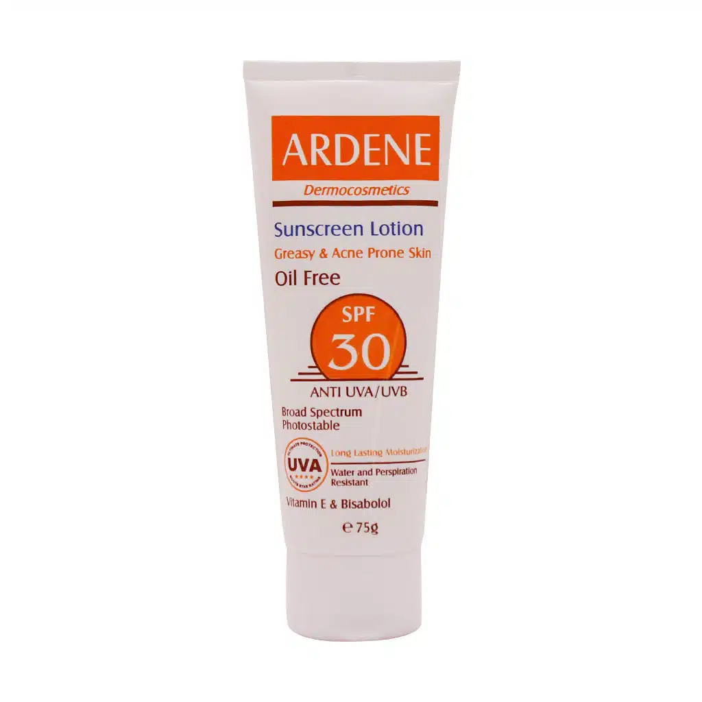 لوسیون ضد آفتاب فاقد چربی SPF30 آردن مناسب پوست چرب و جوشدار 75 گرم