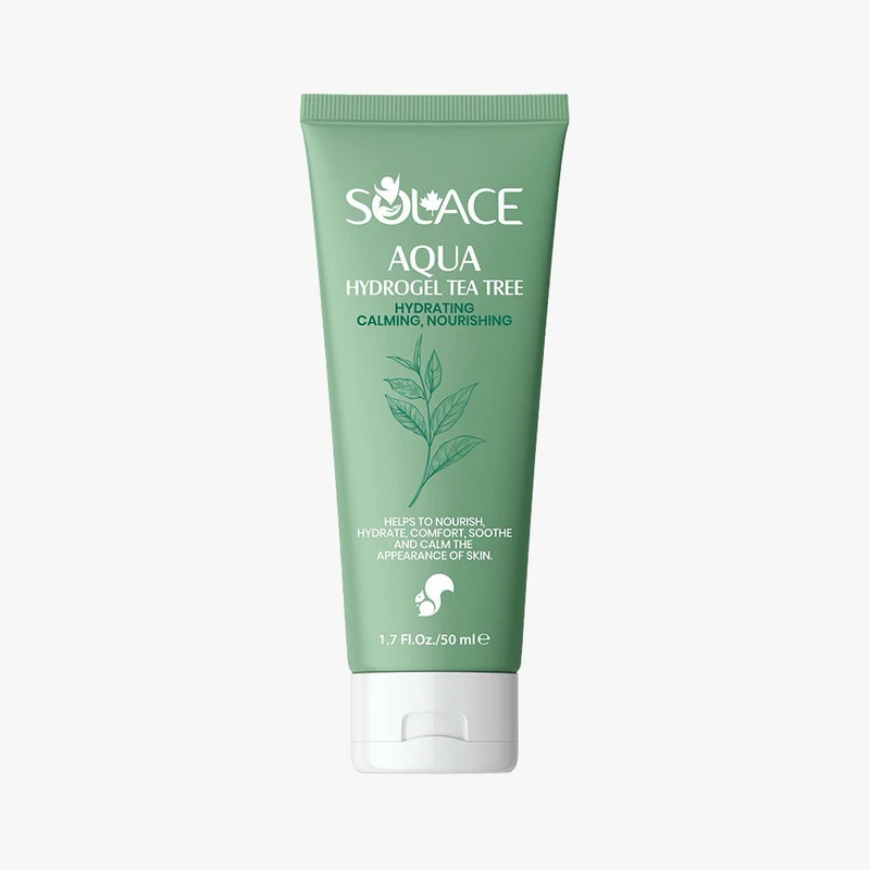 ژل آبرسان صورت، گردن سولس مدل ژل آبرسان Aqua Hydrogel Tea Tree مناسب برای چرب