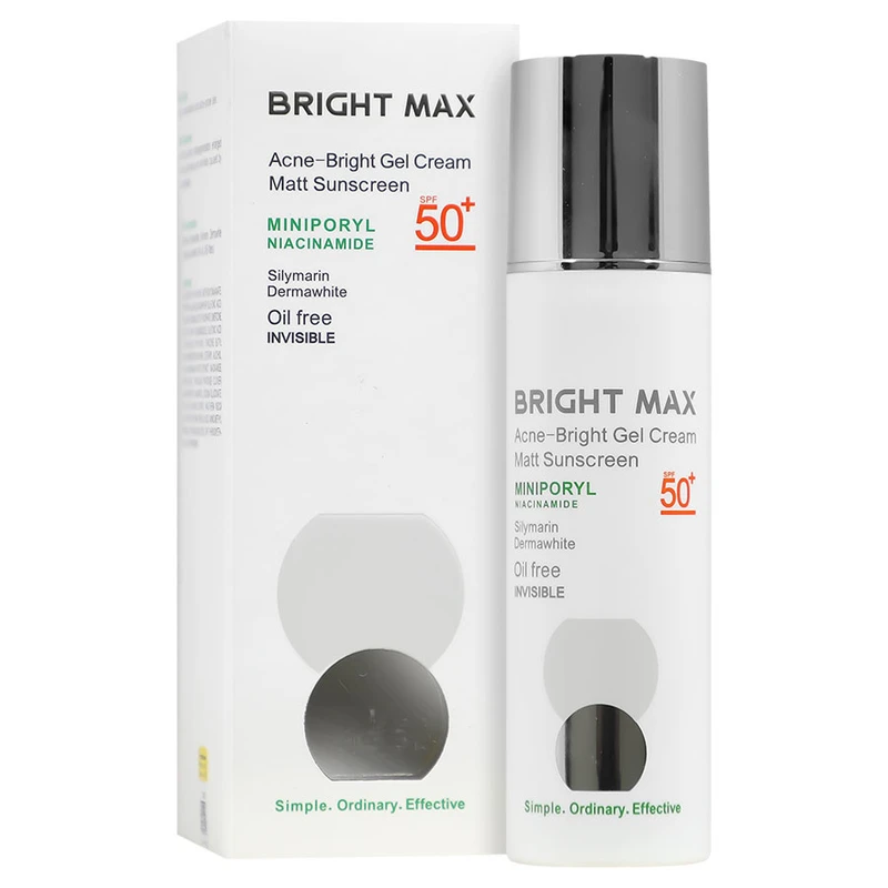 ژل کرم ضدآفتاب بی‌رنگ صورت برایت مکس +spf50