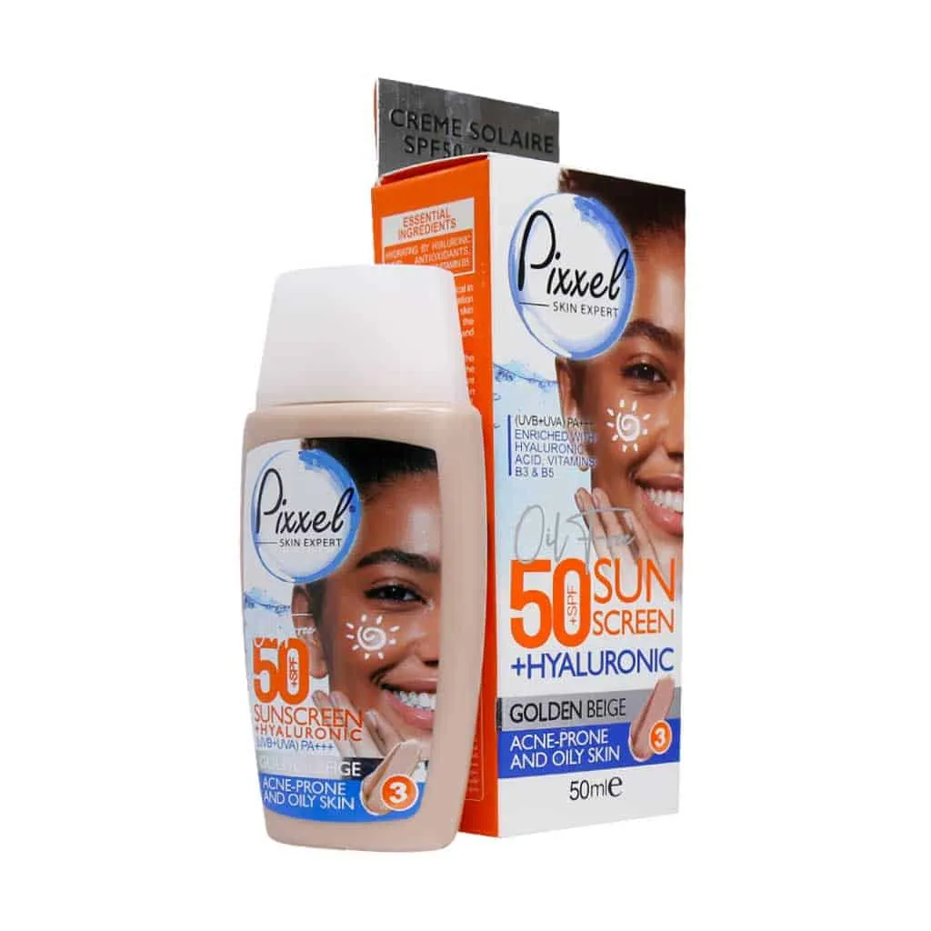 کرم ضد آفتاب SPF50 پیکسل مناسب پوست چرب و جوش دار 50 میلی لیتر