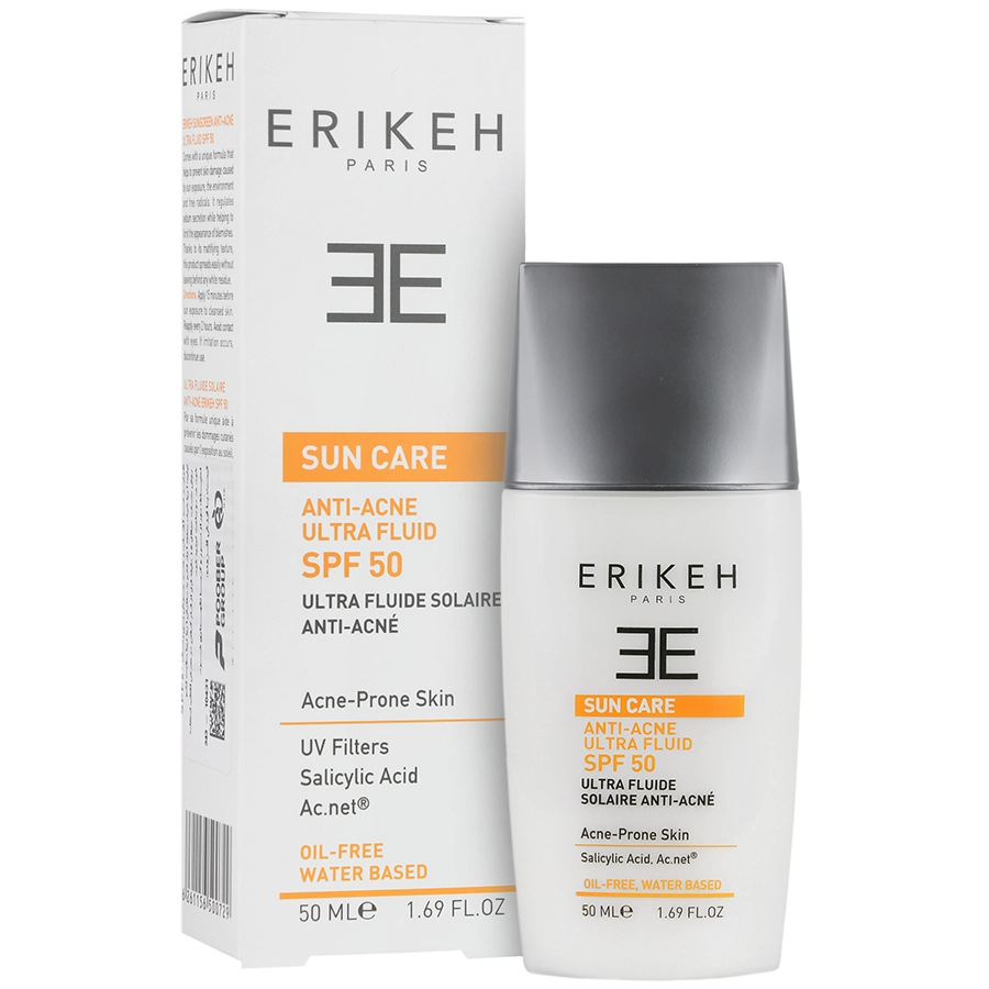 فلوئید ضد آفتاب فاقد چربی اریکه SPF50 مناسب پوست های چرب و دارای آکنه