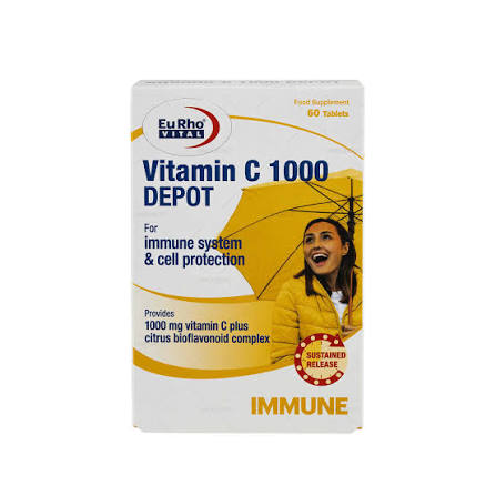 قرص ویتامین C 1000 میلی گرم دپو یوروویتال 60 عدد