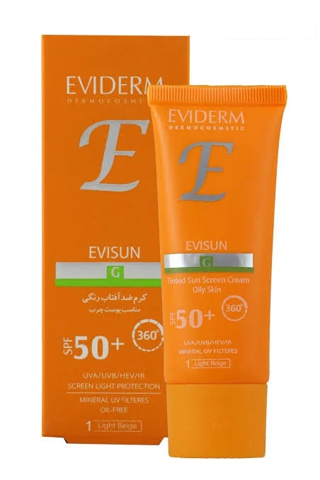 ضد آفتاب بژ روشن اویدرم مناسب پوست چرب SPF50 حجم 40 میلی لیتر